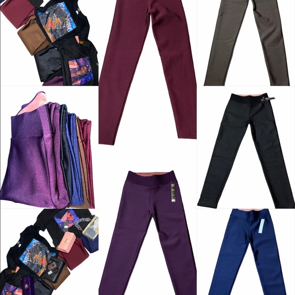 Shiny Think Burgundy Warm Fleece Leggings - Picture 7 of 7